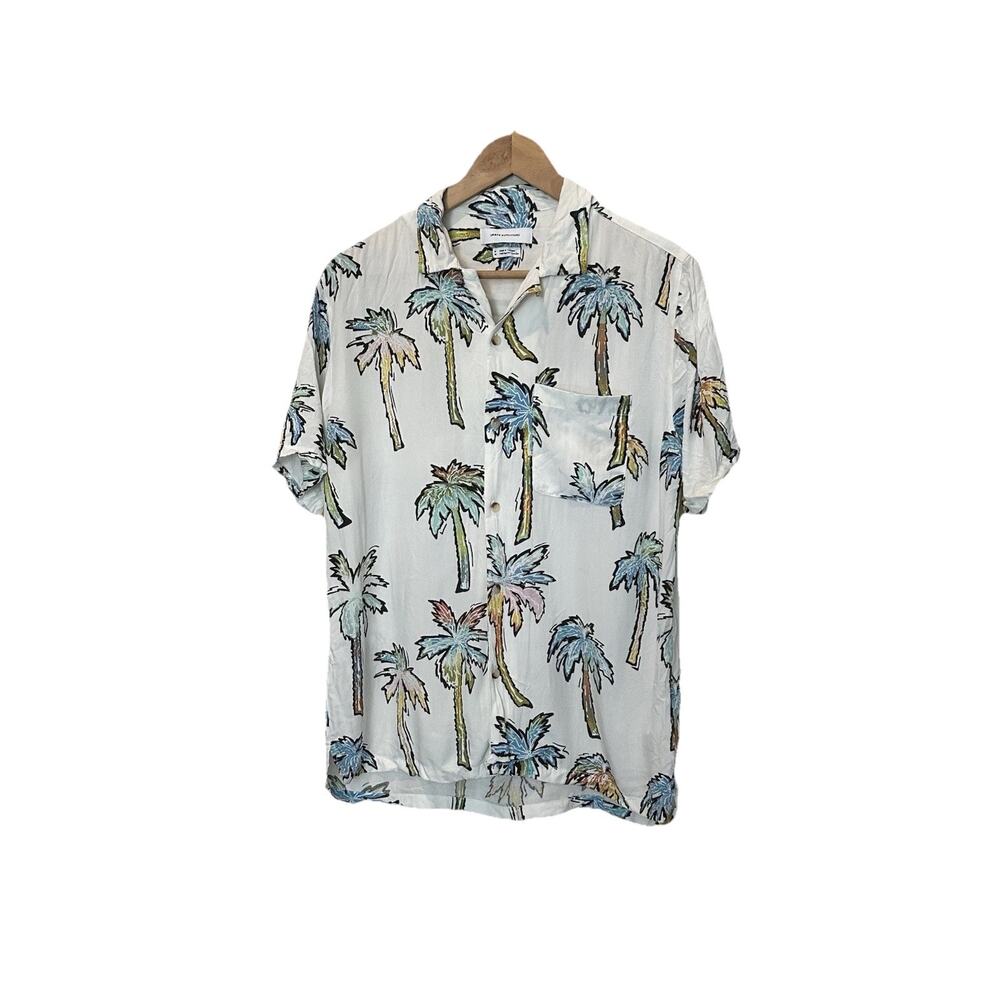 Resort Urban Outfitters Gradient Palm Trees Button Down Shirt Size M Tropical